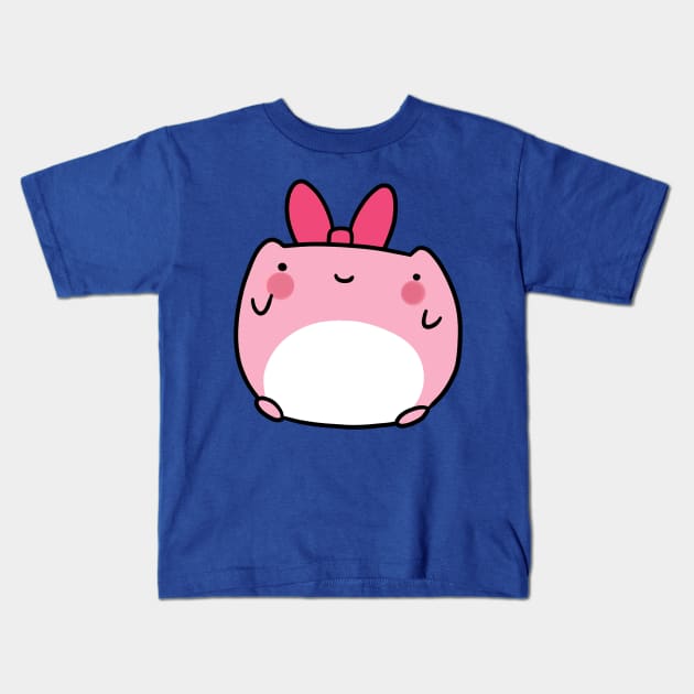 Girly Pink Frog Kids T-Shirt by saradaboru